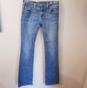 Miss me bootcut medium wash Jean's w/gem details